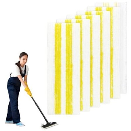 Kärcher EasyFix Ångmopp Dukar Refill Kit 6 Delar Kompatibel med SC 1 SC 2 SC 3 SC 4 SC 5 Mikrofiber för Alla Golvtyper