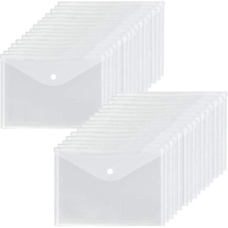 A5 Muovitaskut Läpinäkyvä - 24 kpl taskuja Polypropeeni Asiakirjakansio Lahja