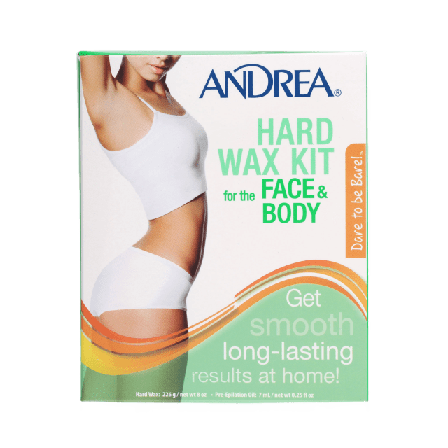 Andrea Hard Wax Kit Ansikte och kropp Hårborttagning Dam 226 g + 7 ml