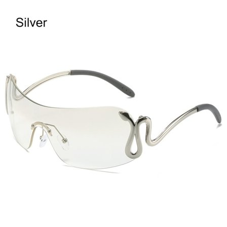 Sneaky Snake Solglasögon Y2K Solglasögon SILVER SILVER