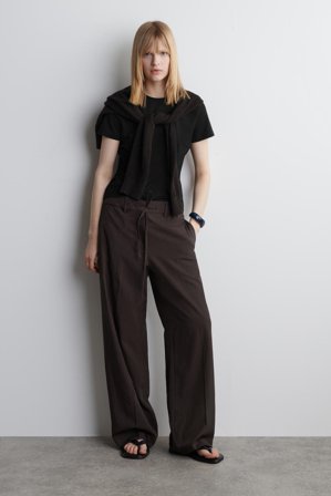 COS Women's Fluid Drawstring Trousers in Brown