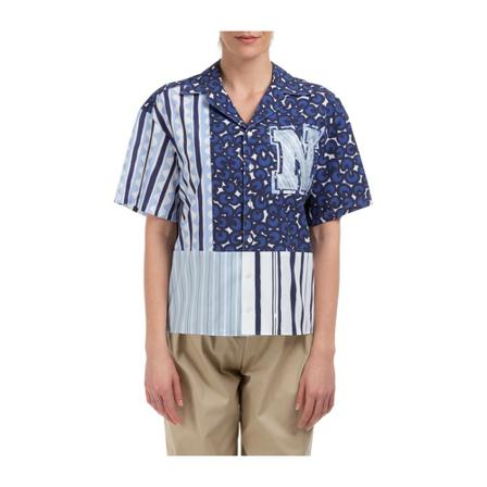 Neil Barrett shirt short sleeve Blå, Dame Skjorter