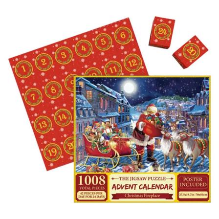 Joulun adventtikalenterin palapeli 1080 kpl joulupalapeli Adventtikalenterin lähtölaskenta Kalenteri palapelit 24 päivän yllätyslahja style 2