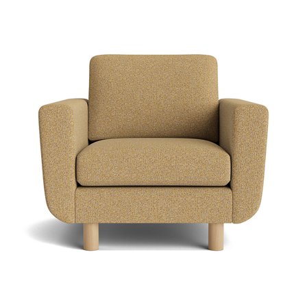 Haven Sessel in Puente Gelb, einfarbig, moderner Polstersessel für das Wohnzimmer, bequemer Sessel, skandinavisches Design, Breite 86cm