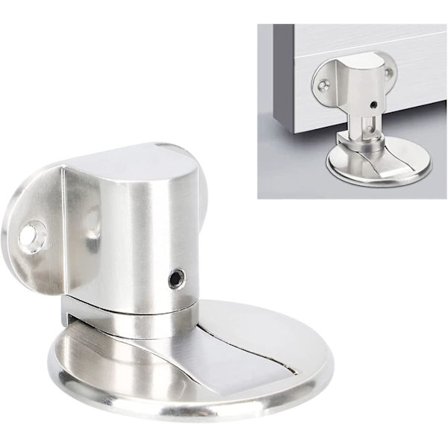 Magnetisk dørstopper, justerbar dørstopper, usynlig magnetisk dørstopper, med 2 sett med borrelås, for tunge hjemmekontordører (Si