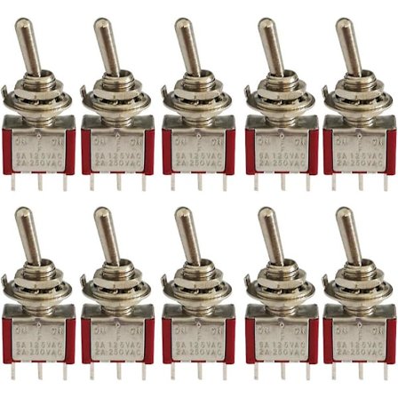 Mini-vivun kytkin (10 kpl) - Ac 125v 6a / 250v 2a