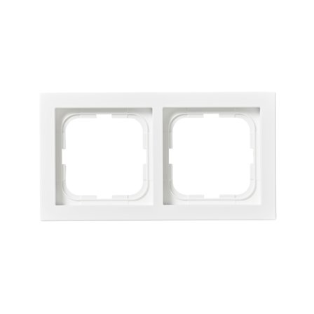 ABB 1722F85-884 Täckram 2-fack, vit, 85 mm, Strömbrytare & vägguttag