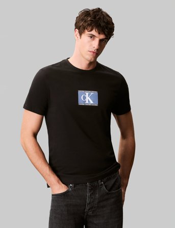Calvin Klein Ss 30S Eu Sp Ck Box Tape Graphic - Black - L