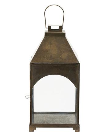 Lantern, Arch, Antique Brass Home Decoration Candlesticks & Tealight Holders Tealight Holders Khaki Green House Doctor
