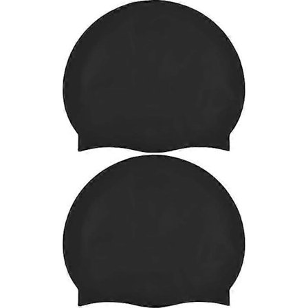 2 Stykker Silikone Badehat til Langt Hår, Ørebeskyttelse, Ripstop Belægning for Komfort og Skridsikkerhed, Badehatte til Mænd og Kvinder