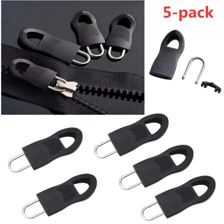 5-pack Avtagbara Utbytbara Dragkedjor Med Flexibla Glidsatser
