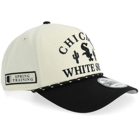 New Era - MLB Vit adjustable Keps - Chicago White Sox Rope 9FORTY Chrome/Black A-frame Adjustable @ Hatstore