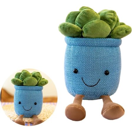 Plysjleketøy Søte Myke Planter Kosedyr Leker Smilende Ansikt Romdekorasjonsleketøy Potte Fluffy Dukke Søt Tegneserie Plysjpute