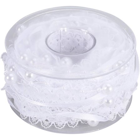 (Valkoinen) Pitsihelminauha Organzanauha Helmisatiininauha R,ZQKLA