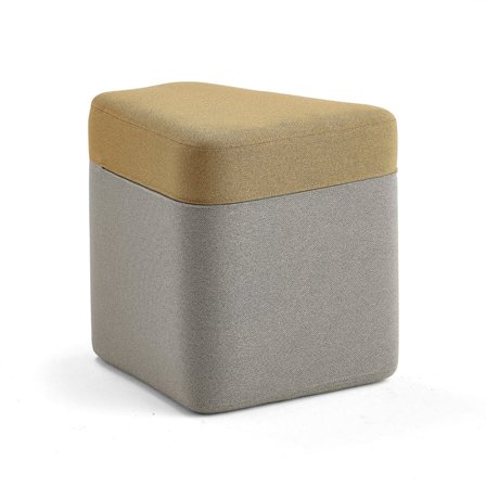 Polsterhocker POINT, braun/orange