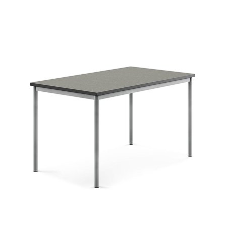 Desk SONITUS, 1400x800x760 mm, dark grey linoleum, alu grey