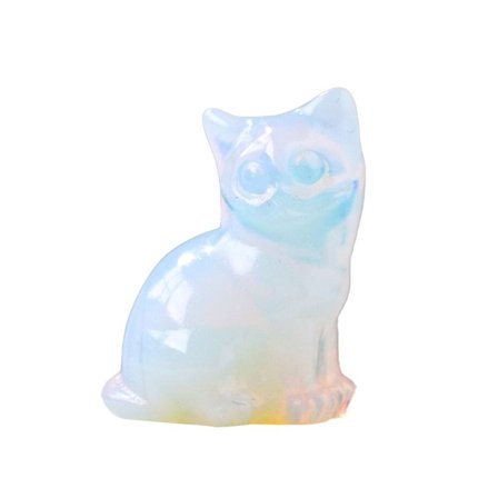 Naturlig krystall kattefigur Fortune Cat Statue 10 10