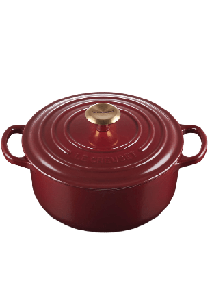 Le Creuset Signature Gjutjärn Rund Gryta 20cm Garnet 2,4L Gjutjärnsgrytor Unisex Röd 20 CM