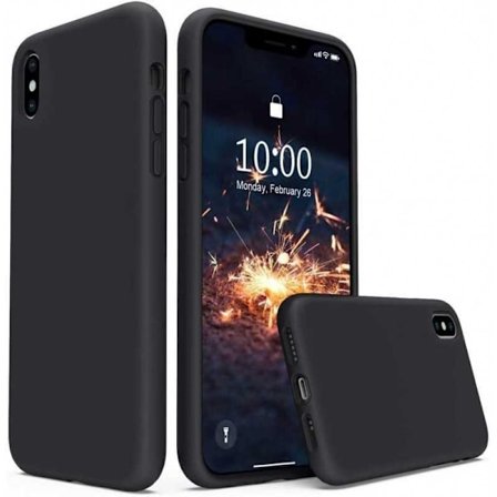 iPhone X gummibelagt mat sort silikonecover