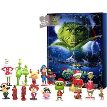 Greenwich Julekalender Juleblindeboks 24 Gaver Grønn Hårmonster Nedtelling Grinch F