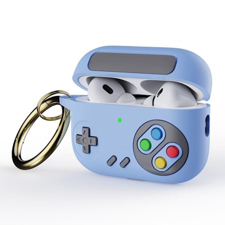 AirPods Pro 2 silikonhölje med spelkonsolmotiv och spänne - Blå