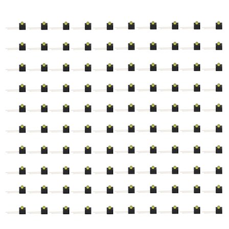 100 st 3 mm LED-hållare lampskärm 90 graders böj gult ljus industriella styrkomponenter