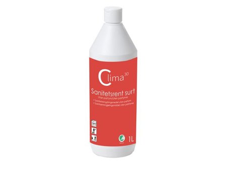 CLIMA30 Sanitetsrent Sur oparfymerad 1L - Lyreco - Städ och hygien - Rengöringsmedel - Sanitetsrent