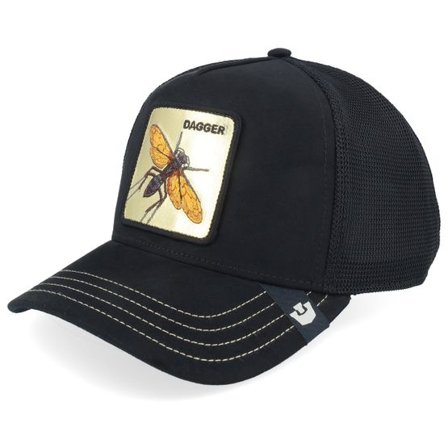 Goorin - Svart trucker Keps - Golden Dagger Golden Suede Void Black A-Frame Trucker @ Hatstore