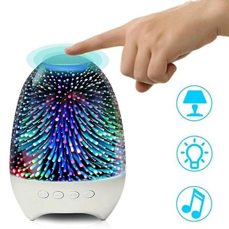 Night Light Bluetooth Speaker, Led Lights Flashing Portable Wireless