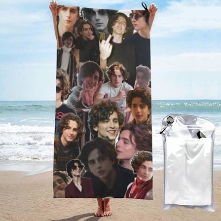i162 Timothee Chalamet Mikrofiber Strandhåndklæde Tegneserie Strand Sommer Bade Pool Håndklæder Sandtæt Hurtigtørrende Strandtilbehør til Voksne Børn 