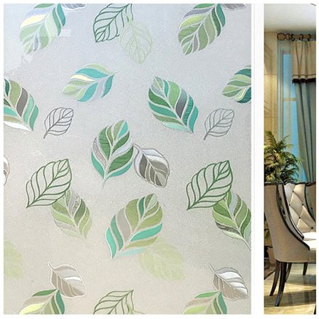 17,7" x 78,7" Staattinen ikkunakalvo yksityisyyteen, Lehtikuvioitu tuuli