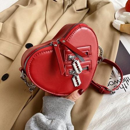 Hjerteformet håndtaske Hjerte Crossbody taske RØD red