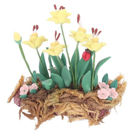 1 12 Mini Ruukkukasvi Söpö Eloisa Elävä Keltainen Kukat Nukkekoti Pienoiskoossa Bonsai Lasten Lelut Koristelahja