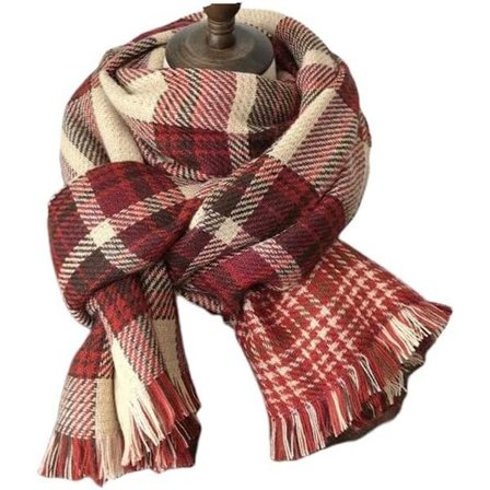 Skjerf - Dameskjerf - Hårskjerf for kvinner - Rutete skjerf, tykt skjerf for kvinner, varmt tykt overdimensjonert pleddskjerf for vinteren, 45x200cm