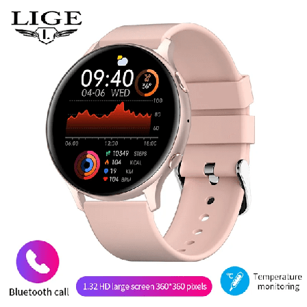 LIGE Bluetooth Samtal Smart Klocka Kvinnor Män 1.32 "