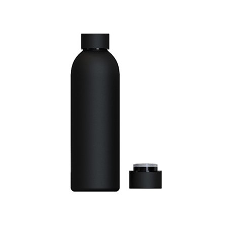 Svart; 750 ml - Gjenbrukbar vannflaske i rustfritt stål | Lufttett og termisk | BPA-fri | Isolert, holder kaldt i 24 timer og varmt i 12 timer. Dobbel