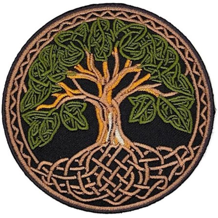 3,5" Livets Tre-lapp - Broderte keltiske livets tre strykejern på dekorative lapper Sy på for hull, klær, kjole, jeans, hatt, ryggsekker, klær