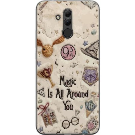Kompatibelt Mobildeksel til Huawei Huawei Mate 20 lite Broderad magisk illustrasjon med symboler, sitater og fantasiverden inspirert av eventyr som sk