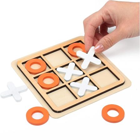 Puinen lauta Tic Tac Toe -peli XO pöytäpeli Klassinen perhe lasten pulmapeli Koulutuslelut, Satunnainen väri