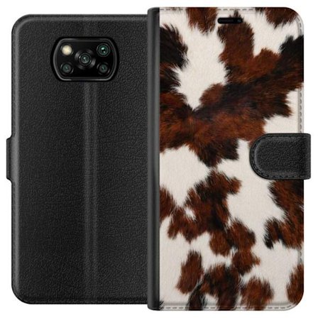 Yhteensopiva Lompakkokotelo Xiaomi Poco X3 NFC Villi luonto pilkullisessa lehmännahkakuosissa