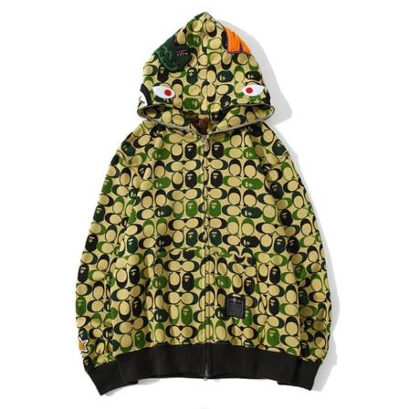 Ny casual med huvtröja för män med digitalt print med hajhuvud style 1 L