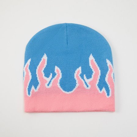 Tykk Varm Ørevarmere Hue Mænd Vinter Flamme Trykt Ride Strikket Hue