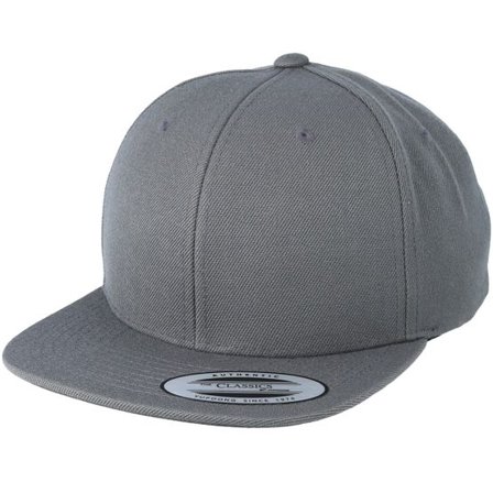 Yupoong - Grå snapback Keps - Kids Dark Grey Snapback @ Hatstore
