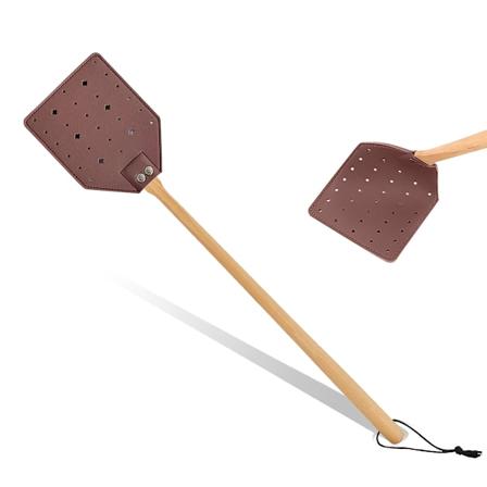 Läderflugsmälla Effektiv insektsfångare med kraftig design och bänkträhandtag - 19,7" längd"