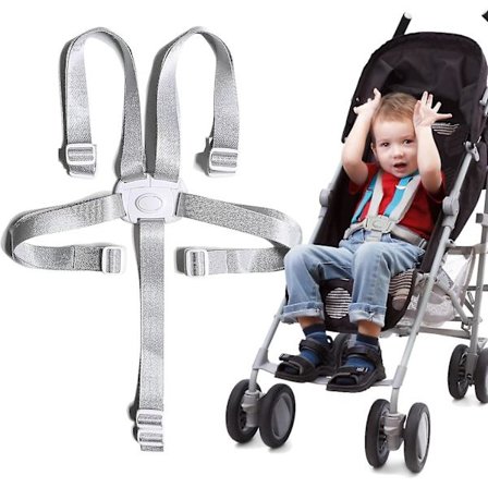 Säkerhetsremmar Barnstol Säkerhetsbälte Fempunktssäkerhetsbälte för barnvagnar och barnstolsbälte Justerbar komfort (grå)