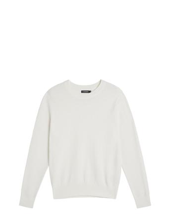 Arthur Knit Org Cotton Strikkegenser M. Rund Krage Hvit J. Lindeberg*Betinget Tilbud