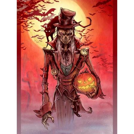 30*40cm Skeletons Diamond Painting Voksen, 5D Bat Diamond Painting