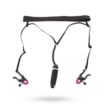 Stringtrosa Med Vibrator och Blygdläppsklämmor - Vuxen.se - Trosor med vibrator