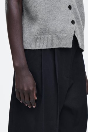 COS Women's Pantaloni In Cotone A Gamba Larga Taglio Rilassato in Blu