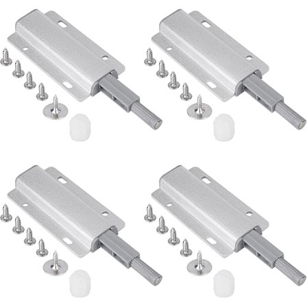 4 st Push Dörröppnare Magnetisk Hasp, Magnetisk Dörrstängare (Silver)